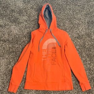 Coral color hooded sweatshirt